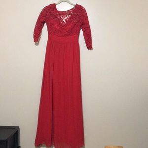 Beautiful never worn red floor length ball gown